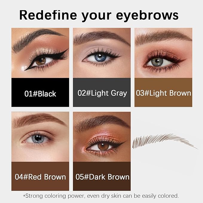 Browcharm Microblading Eyebrow Pencil for Women,0.1mm Ultra-Fine Mechanical Pencil,Makeup Brow Definer Waterproof,Draws Tiny Brow Hairs and Fills in Sparse Areas and Gaps (03 Light Brown)