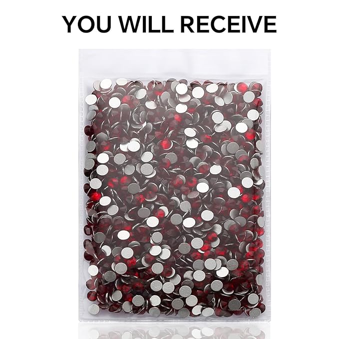 1440Pcs Siam Crystal Rhinestones,Glass Flatback Rhinestones Gemstones for Nail Face Makeup Art Crafts Clothes Decoration -(SS20,4.8mm,Siam)