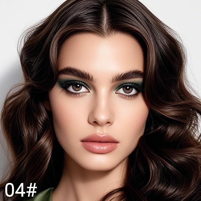 Erinde Waterproof Cream Eyeshadow Stick, Dark Green Shimmer Eye Shadow Sticks, Cream to Powder Eyeshadow Pencil Crayon, Buildable & Blendable Long-Lasting Eye Shadow Stick, Vegan & Cruelty-Free, 04