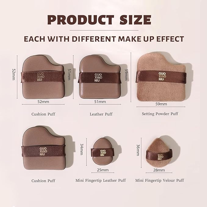 GUOXIAONIU 12Pcs Powder Puffs Set With 2 Cases, Cushion foundation puff, Velour Makeup Puff, Setting Powder Puff, Reusable & Washable, Ideal For Foundation, Powder Cream, Christmas Gifts For Women