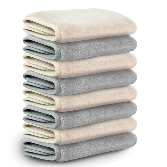 Nugilla Makeup Remover Cloths, 8 Packs Makeup Remover Towels Reusable Face Wash Cloth, Soft Microfiber Face Cloth for Women(Cool Gal)