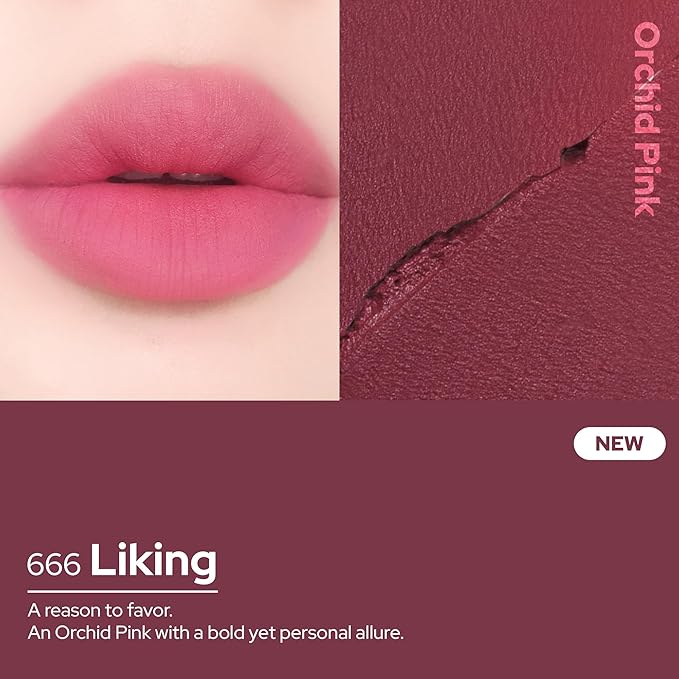 Unseen Blur Soft-matte Lip Tint Long-Lasting Stain, Blendable 3.2g, Holiday Stocking Stuffer, Winter Makeup Essentials (666 Liking, 0.11 oz)