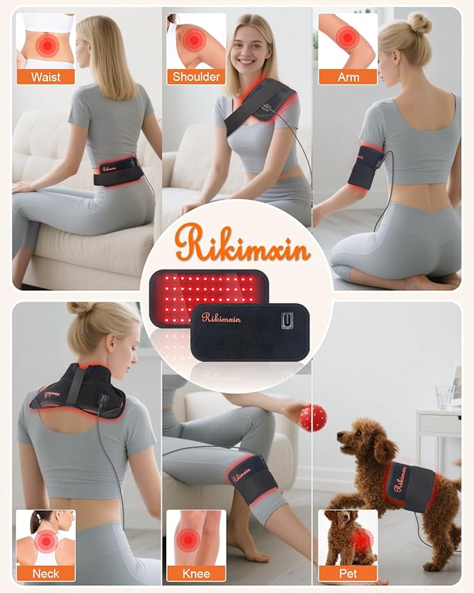 Red Light Therapy for Body, 3-in-1 LED Bead with Timer, 660nm & 850nm Portable Infrared Light Therapy Belt, Wearable Wrap Home Red Light Therapy Pad for Body