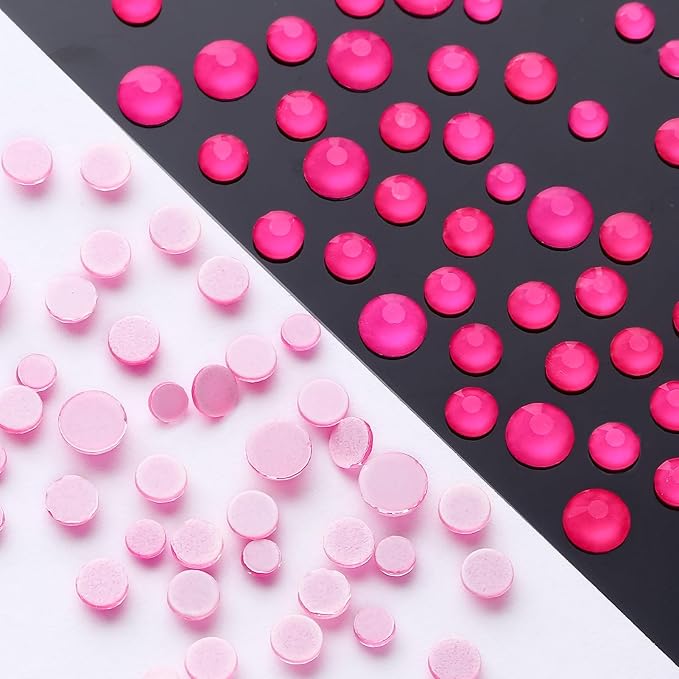 Meibite Neon Rose Flatback Rhinestones, Glass Rhinestones for Nail Art and Craft, Glue Fix, Loose Crystal Gemstones(Neon Rose, SS12, 1440pcs, 2.9-3.0mm)