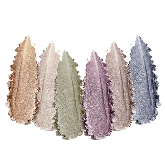 6-Color Shimmer Eyeshadow Palette, Micro-Glitter Pearlescent Neutrals, Silky Smooth High-Pigment Powder, Non-Caking No-Fallout, Waterproof Sweatproof Long-Lasting Eye Makeup, Giftable Palette-A01