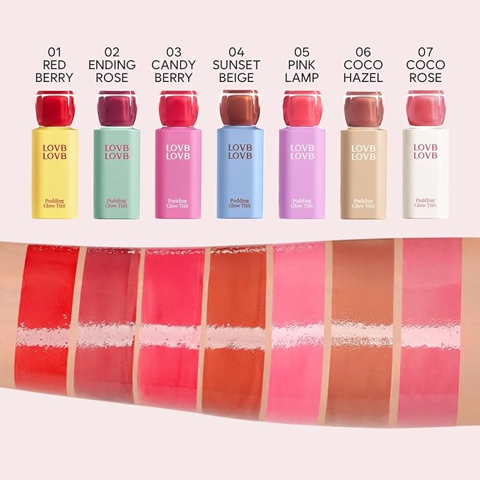 Pudding Glow Korean Lip Tint | Natural Lip Stain | Gloss to Stain | Long-Lasting & Non-Sticky | Lightweight Lip Tint | 0.14 oz. (06 COCO HAZEL)