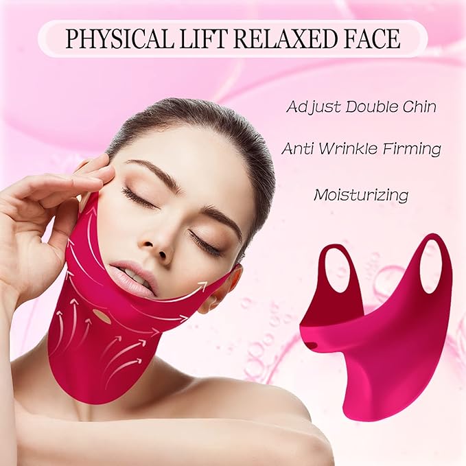 AppXynn 5-Piece Rosa V-Line Lifting Bandage Mask, Double Chin Reducer Face Lifting Mask, Moisturizing V Shaped Face Mask, Cheek & Neck Patch
