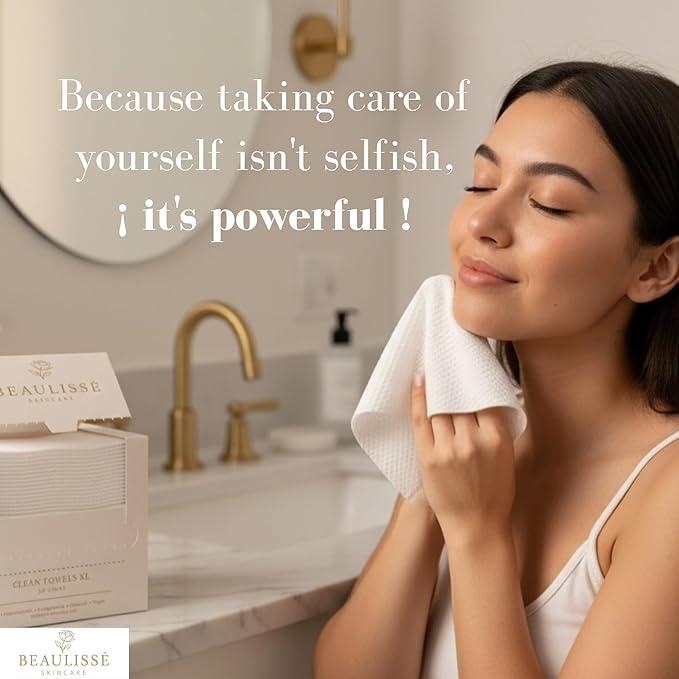 BEAULISSÉ™ Disposable Face Towel - Facial Towels Disposable - Face Towels - Face Cloth - Clean Towels XL - Make Up Towels for Face - Skin Towels - Dry face Wipes