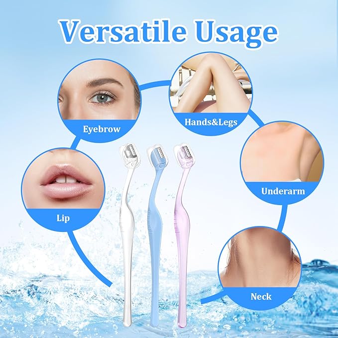 6Pcs Small Eyebrow Razor, Mini Razors for Women, 5.1"Eye Brow Razors for Women, Mini Eyebrow Trimmer with Safety Cap for Makeup Face Care (Multicolor)