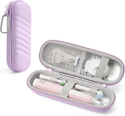 SQERO Electric Toothbrush Case for Oral-B Pro/iO/Philips Sonicare, Waterproof Traveling Toothbrush Storage Bag with Mesh Pocket Covers Protection