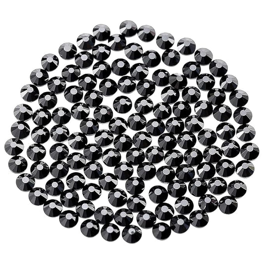 Novani Rhinestones 3000Pcs Flatback Crystal Round Loose Gemstones Glass Rhinestones for Crafts Makeup Nail Art Clothes Shoes DIY Decorations(SS10, 2.7-2.9mm,Black)