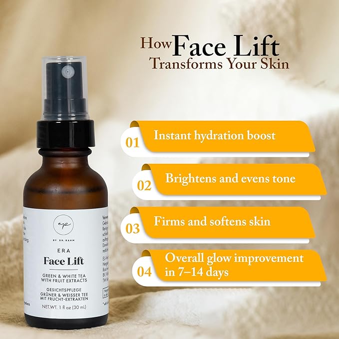 ELLA PURE 1.8 oz Face Lift Mist - Hydrating Face Spray with Green Tea & Niacinamide - Natural Skin Care Spray with Antioxidants, Amino Acids & Aloe for Brighter, Softer Complexion.