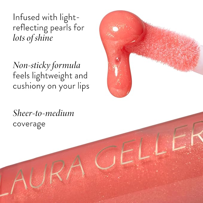 LAURA GELLER NEW YORK Color Luster Lip Gloss - Rhubarb Crumble | Non-Sticky Lip Gloss Treatment with Sheer High-Shine Color