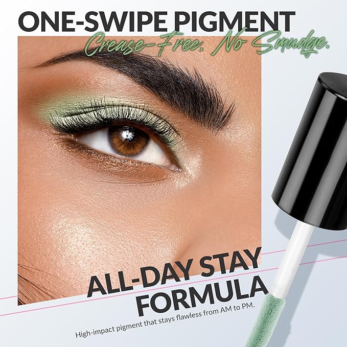 BEPHOLAN Matte Green Liquid Eyeshadow With Subtle Shimmer.Waterproof,Long-Lasting, Neutral Naked Smooth Creamy Eyeshadow Lightweight(Bali Rain 03#)