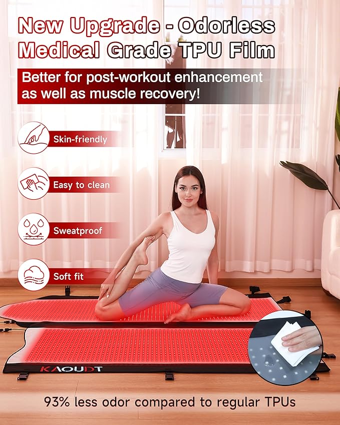 2026 Medical-Grade TPU Red Light Therapy Mat for Full Body Pain Relief, 72"x33" Dual Wavelength Infrared Red Light Blanket with 2600 LEDs for Home Use