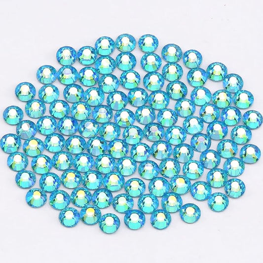 Rhinestones Novani Rhinestones for Crafts Glass Crystals Nail Rhinestones Flatback Nail Gems and Rhinestones for Nails Art Makeup Face Clothes Shoes Decoration DIY(SS12,1440pcs,Aquamarine AB)