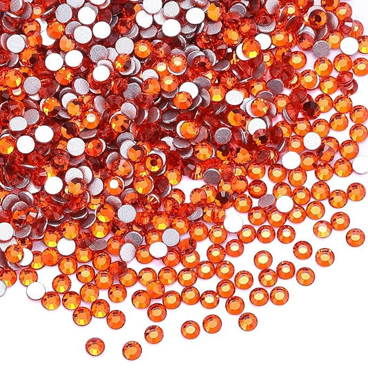 1440Pcs Orange Crystal Rhinestones,Glass Flatback Rhinestones Gemstones Small for Nail Face Makeup Art Crafts Clothes Decoration - (SS4,1.6mm,Orange)