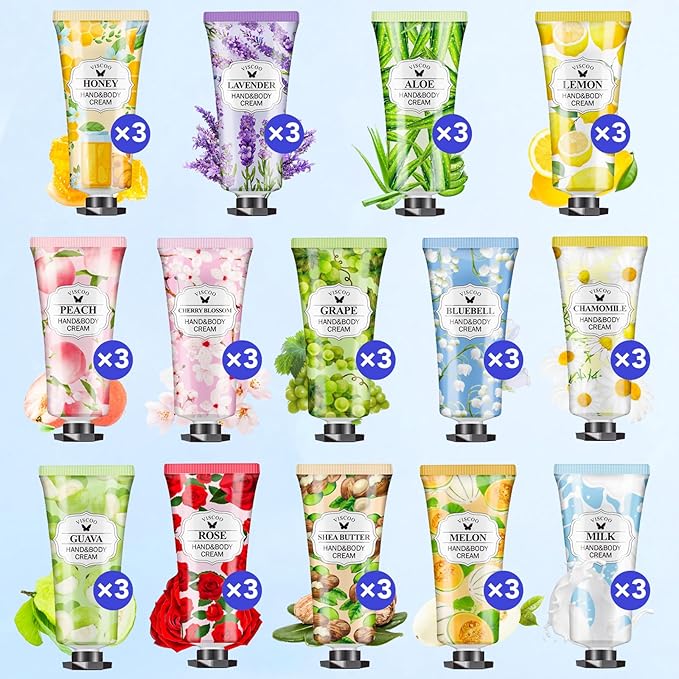 42 Pack Hand Cream Gifts Set for Women, Valentines Day Gifts for Her, Birthday Gifts for Women, Teacher Appreciation, Mini Moisturizing Hand Lotion Travel Size in Bulk for Dry Cracked Hands