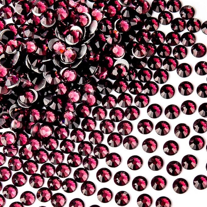 288Pcs Amethyst Crystal Rhinestones,Glass Flatback Rhinestones Gemstones for Nail Face Makeup Art Crafts Clothes Decoration -(SS30,6.5mm,Amethyst)