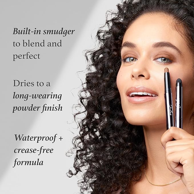 Julep Eyeshadow 101 Crème-to-Powder Waterproof Eyeshadow Stick Duo – Long-Lasting, Crease-Proof, Easy Apply with Built-in Smudger - Desert & Champagne