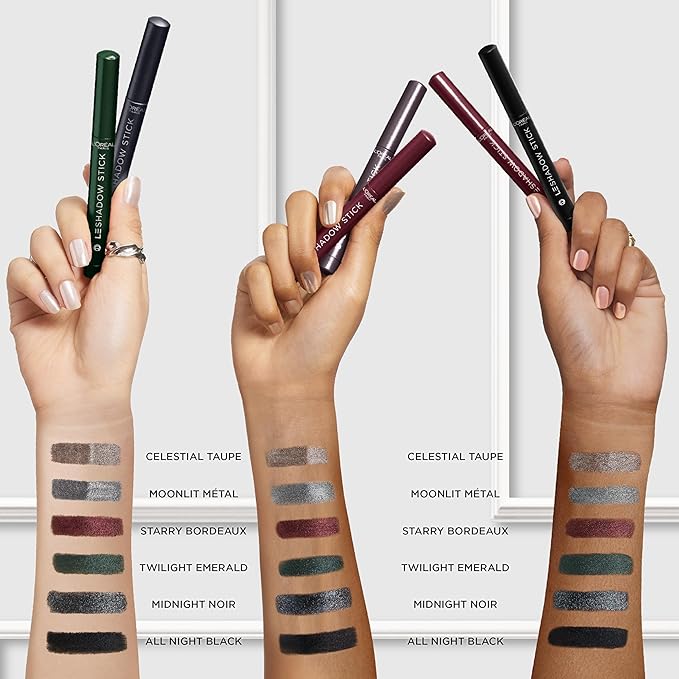 L'Oreal Paris Makeup Le Shadow Stick Eyeshadow, Blendable, Smudge-Resistant, Smokey Cream Eyeshadow, 280 Moonlit Metal