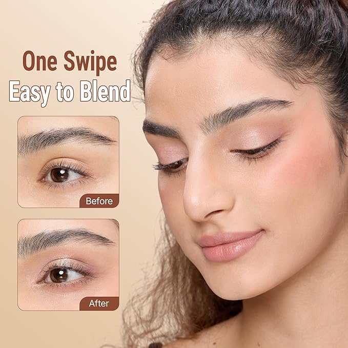 exmiloo Eyeshadow Stick – Dual-Ended Cream Eyeshadow Stick with Matte & Shimmer Shades, Long-Lasting Matte Eye Shadow for Easy Application (Sunrise Latte)