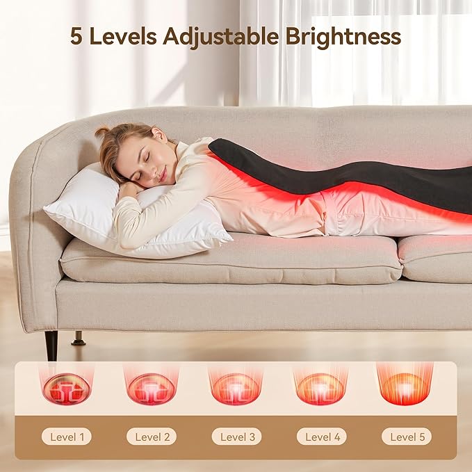 Red Light Therapy Mat, 40" x 16.5" Infrared Red Light Therapy Pad for Back Shoulder Legs Knees, 660nm & 850nm, 3 in 1 420 LEDs Infrared Light Therapy for Body Pain Relief, Muscle Recovery