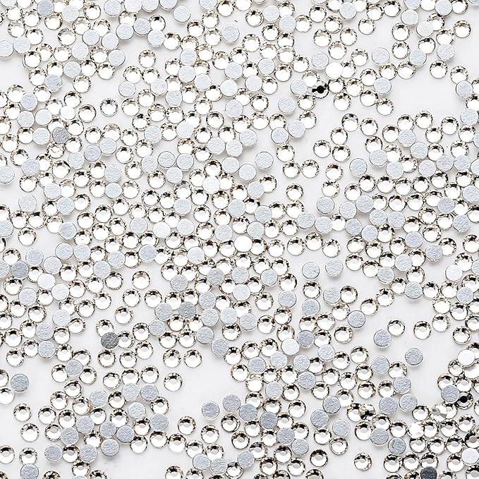 3000Pcs White Crystal Rhinestones,Glass Flatback Rhinestones Mini Gemstones for Nail Face Makeup Art Crafts Clothes Decoration -(SS10,2.8mm,White)