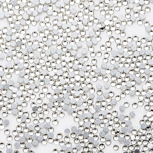 3000Pcs White Crystal Rhinestones,Glass Flatback Rhinestones Mini Gemstones for Nail Face Makeup Art Crafts Clothes Decoration -(SS10,2.8mm,White)