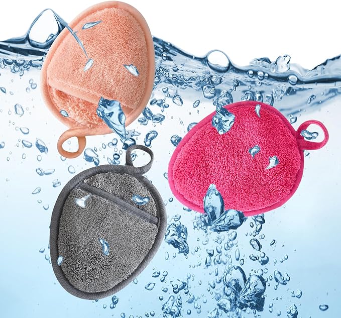 Reusable Makeup Remover Pads Soft Makeup Remover Cloths Washable Facial Makeup Cleansing Pads for Face,Lip,Eyes 12PCS