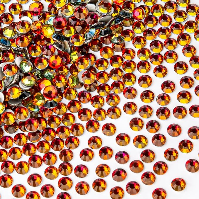 1440Pcs Blaze Crystal Rhinestones,Glass Flatback Rhinestones Gemstones for Nail Face Makeup Art Crafts Clothes Decoration -(SS16,4.0mm,Blaze)