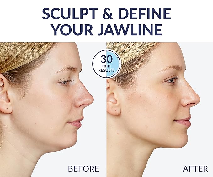 STYLIA V Line Lifting Collagen Mask - Lift, Firm & Contour Jawline - Tightening Double Chin Strap with Hyaluronic Acid & Aloe - Neck Tightening and Lifting Mask - Jawline Shaper Face Lift Tape (10PC)