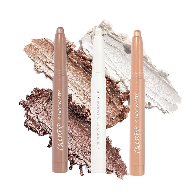 ColourPop Metallic Neutrals Shadow Stix Makeup Kit - Shimmer Eyeshadow Make Up Set - Vegan & Cruelty-Free Cream Eyeshadow Sticks with High-Pigment & Metallic Finishes (2 Count)
