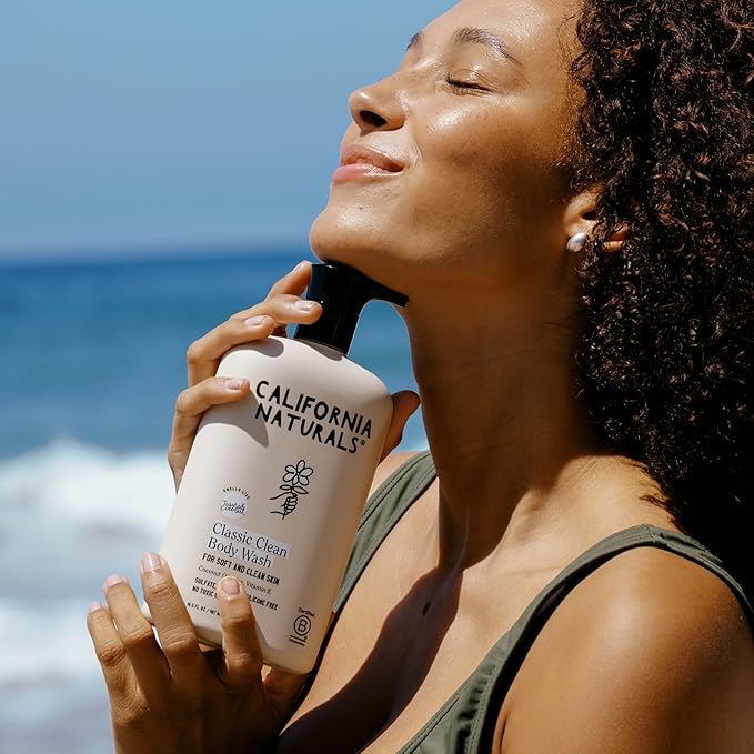 California Naturals Body Wash for Women and Men, Vitamin E Shower Gel Cleanser, Natural, Vegan & Cruelty Free, Paraben & Sulfate Free, Moisturizing Skin, Coconut, All Skin Types, 16.5 fl oz