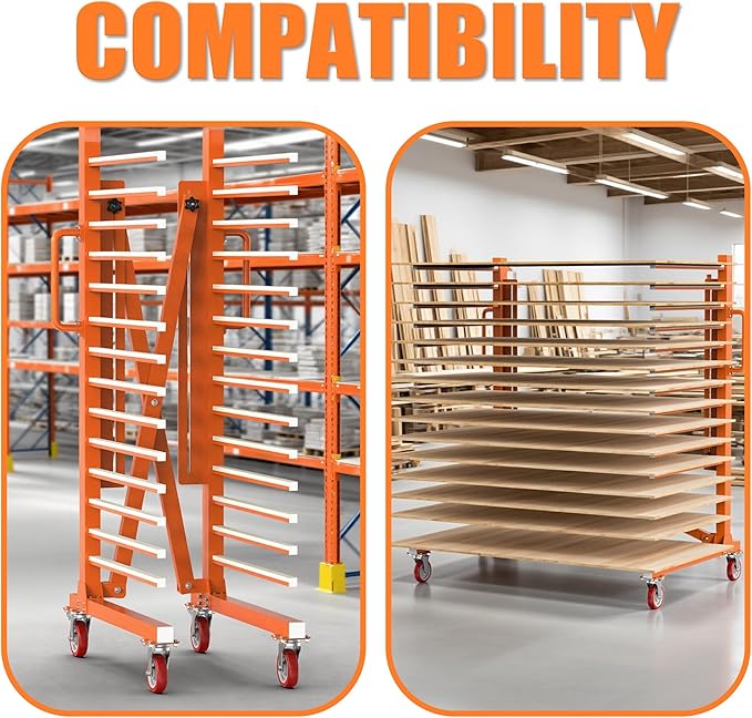 Paint Drying Rack for Cabinet Doors Drying Stand with Casters for Drying Paint for Interior, Exterior, Spray, Roll, Brush, Commercial, Pro Painters (15 Shelves)