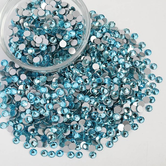 Beadsland Flatback Rhinestones Bulk,14400pcs Red Rhinestones for Nails Crafts Clothes DIY Decoration, Aquamarine, SS20, 4.6-4.8mm