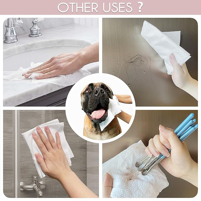 WOWOTEX 100% Cotton Disposable Face Towel 100 Count 10x12 Inch | Biodegradable Thick Soft One Time Use Dry Wipes for Sensitive Skin, Baby Care, Facial Cleaning, Makeup Removal