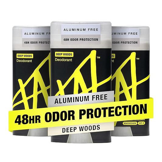 W by Jake Paul Aluminum-Free Deodorant, Odor Blocking, Vitamin-Infused Deodorant for Men - Deep Woods 2.6 oz (Pack of 3)