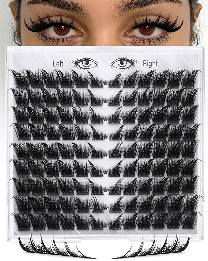 Cat Eye Lash Clusters With Spikes Eyelash Clusters Cat Eye Clusters Eyelash Extensions Wispy Lashes Clusters Anime Pre-Mapped Lash Clusters C-Curly Manga Left&Right Individual Lashes 6-18MM by Zegaine