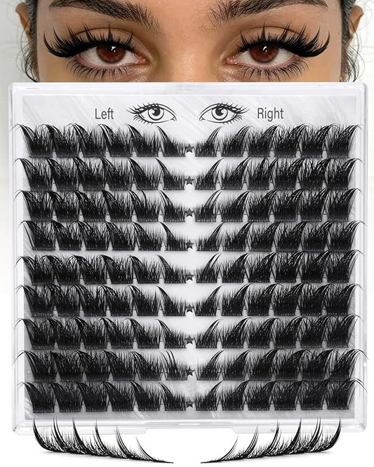 Cat Eye Lash Clusters With Spikes Eyelash Clusters Cat Eye Clusters Eyelash Extensions Wispy Lashes Clusters Anime Pre-Mapped Lash Clusters C-Curly Manga Left&Right Individual Lashes 6-18MM by Zegaine