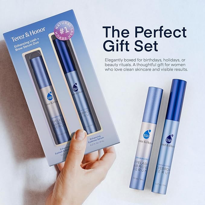 Terez & Honor Advanced Enhancing Eyelash and Eyebrow Serum (Lash Brow Serum Duo Pack)