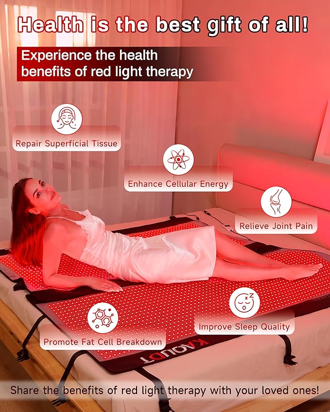 2026 Medical-Grade TPU Red Light Therapy Mat for Full Body Pain Relief, 72"x33" Dual Wavelength Infrared Red Light Blanket with 2600 LEDs for Home Use