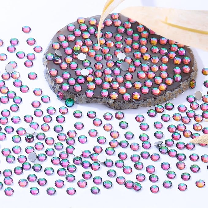 Meibite Green Volcano Flatback Rhinestones, Glass Rhinestones for Nail Art and Craft, Glue Fix, Loose Crystal Gemstones(Green Volcano, SS16, 2880pcs, 3.8-4.0mm)