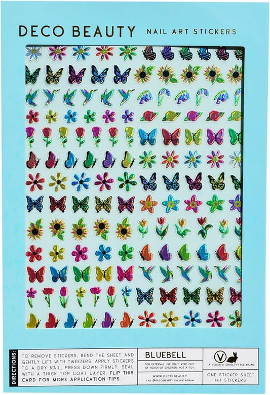 Deco Beauty Bluebell -Super Thin & Easy-to-Apply Nail Art with The Cutest Designs-Durable & Long-Lasting Nail Art Stickers and Decals for Women, for DIY at-Home Manicures & Salon-Quality Nails