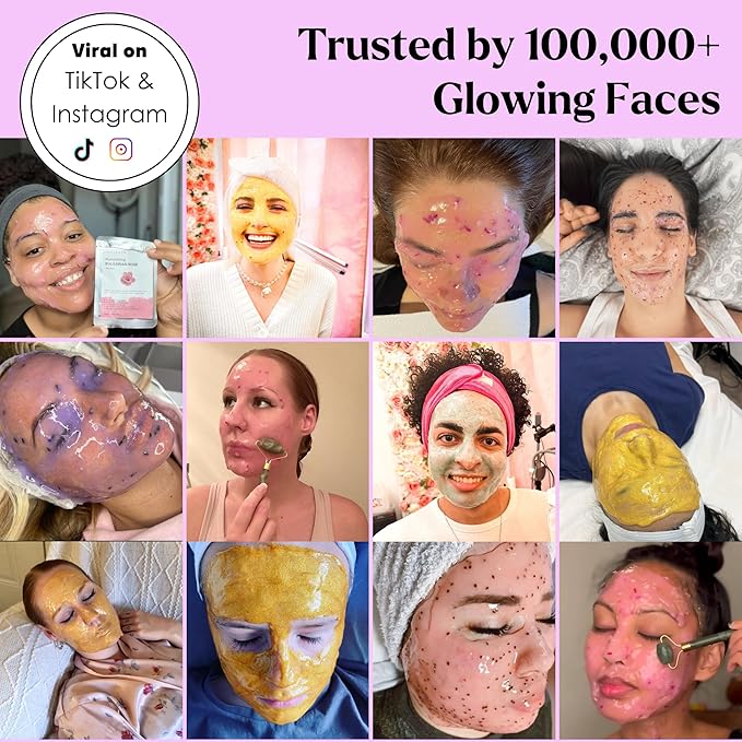 Jelly Face Mask for Facials - Lavender Hydrating, Brightening & Nourishing Jelly Mask with Free Jade Roller & Spatula | Professional Hydrojelly Masks | Vajacial Jelly Mask | 23 Oz Jar Skin Care
