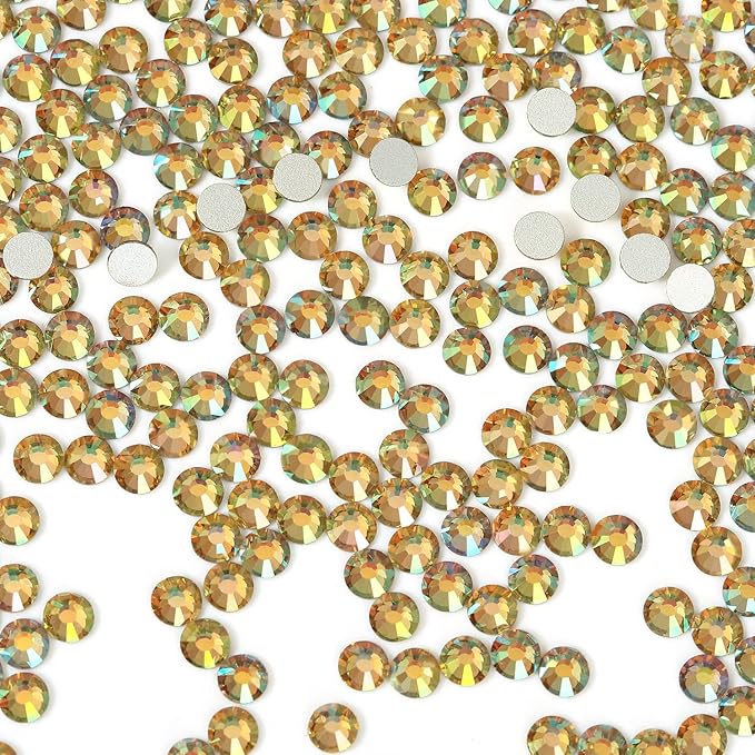 1440Pcs Dawn Light Crystal Rhinestones,Glass Flatback Rhinestones Small Gemstones for Nail Face Makeup Art Crafts Clothes Decoration-(SS10,2.8mm,Dawn Light)