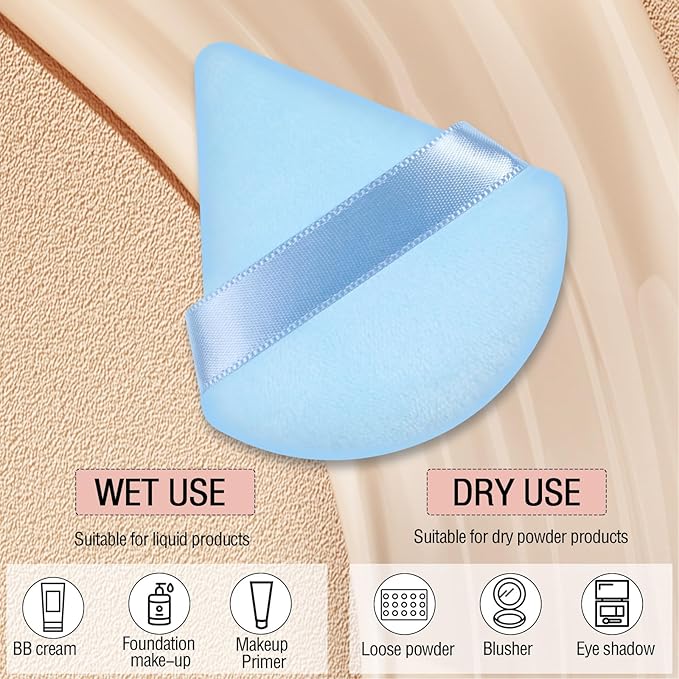 Pimoys 6 Pieces Triangle Powder Puff Soft Makeup Sponge Make Puff for Face Powder Cosmetic Foundation Sponge Makeup Tool