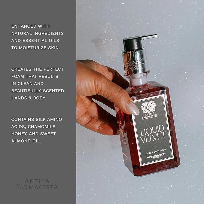 Antica Farmacista Hand & Body Wash - Luxury Nourishing Body Wash - Hydrating Hand Cleansing Wash - Bath & Body Gift - Liquid Velvet, 10 fl oz