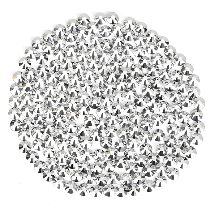Novani Rhinestones 3000Pcs Flatback Crystal Round Loose Gemstones Glass Rhinestones for Crafts Makeup Nail Art Clothes Shoes DIY Decorations(SS6, 1.9-2.0mm,Sliver)