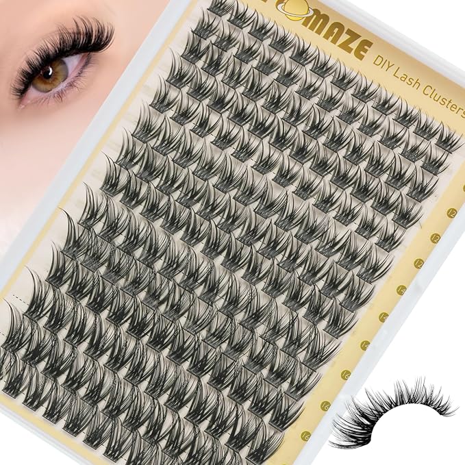 Lash Clusters, 168 Soft Fluffy Individual Lashes – Reusable DIY Volume Eyelash Extensions, Lightweight, Handmade for Natural to Glam Look (10–18mm Mix)